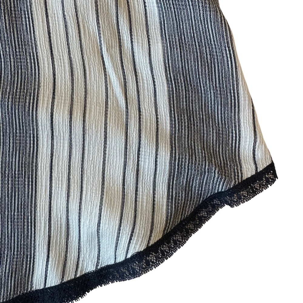 NWT Lovestitch Striped Camisole Tank with Lace Navy & Ivory Sz M - Picture 7 of 13